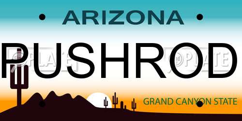 PUSHROD Arizona License Plate