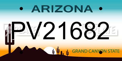 PV21682 Arizona License Plate