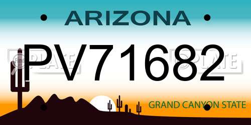 PV71682 Arizona License Plate