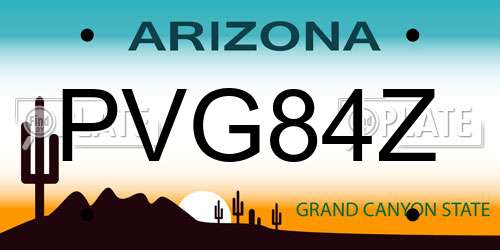 PVG84Z Arizona License Plate