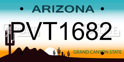 PVT1682 Arizona License Plate