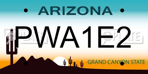 PWA1E2 Arizona License Plate