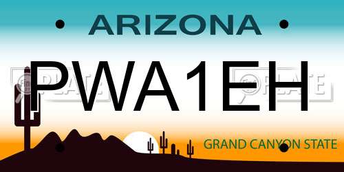 PWA1EH Arizona License Plate
