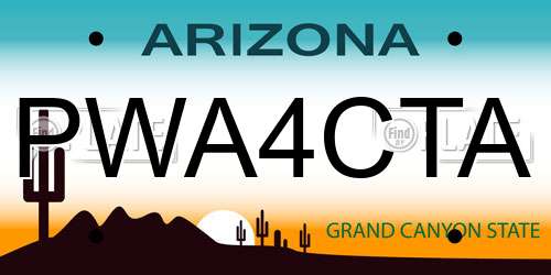 PWA4CTA Arizona License Plate