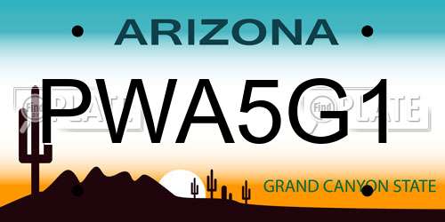 PWA5G1 Arizona License Plate