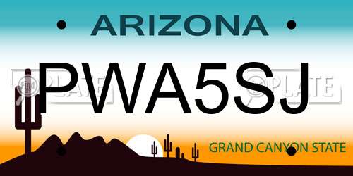 PWA5SJ Arizona License Plate