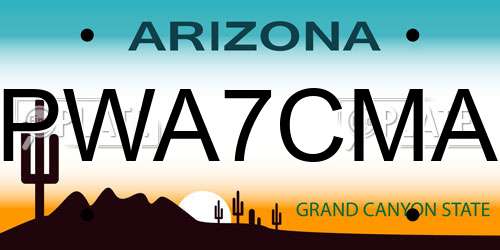 PWA7CMA Arizona License Plate