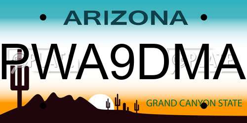 PWA9DMA Arizona License Plate