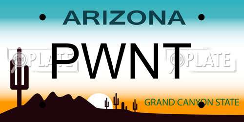PWNT Arizona License Plate