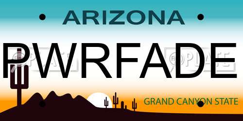 PWRFADE Arizona License Plate