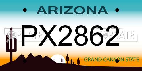 PX2862 Arizona License Plate