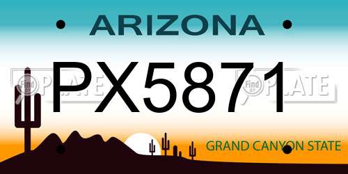 PX5871 Arizona License Plate
