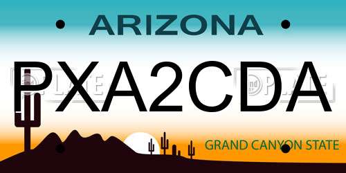 PXA2CDA Arizona License Plate