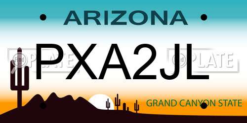 PXA2JL Arizona License Plate