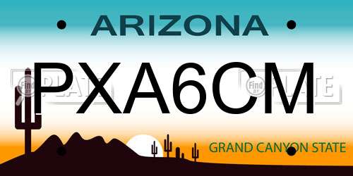 PXA6CM Arizona License Plate