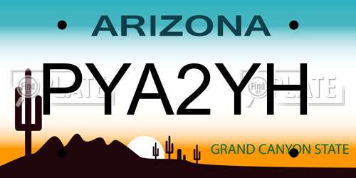 PYA2YH Arizona License Plate