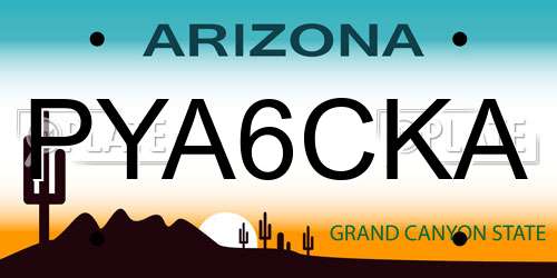 PYA6CKA Arizona License Plate
