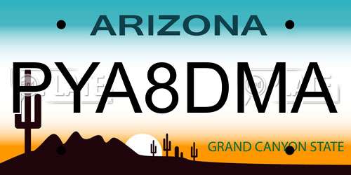 PYA8DMA Arizona License Plate
