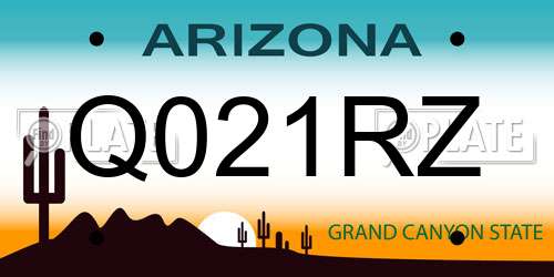 Q021RZ Arizona License Plate