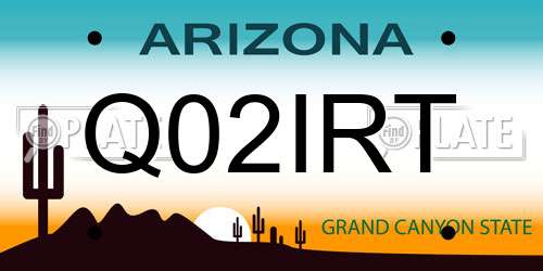 Q02IRT Arizona License Plate