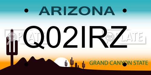 Q02IRZ Arizona License Plate