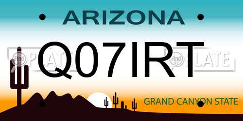 Q07IRT Arizona License Plate