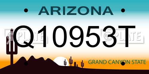 Q10953T Arizona License Plate
