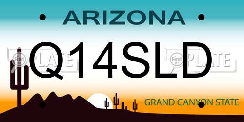 Q14SLD Arizona License Plate