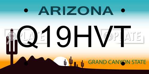 Q19HVT Arizona License Plate