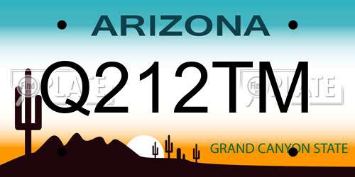 Q212TM Arizona License Plate