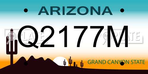 Q2177M Arizona License Plate