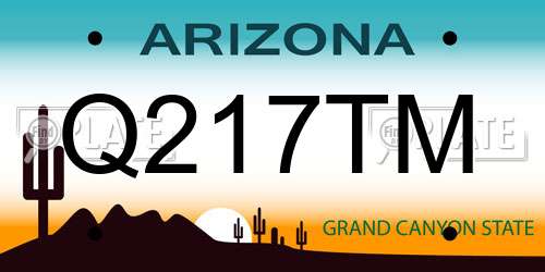Q217TM Arizona License Plate
