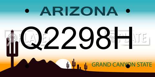 Q2298H Arizona License Plate