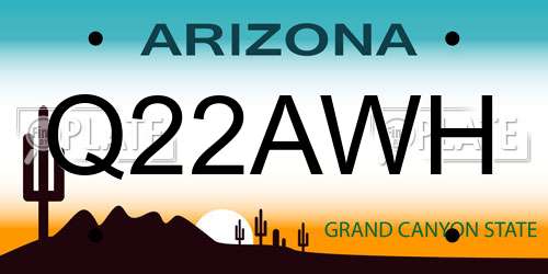 Q22AWH Arizona License Plate