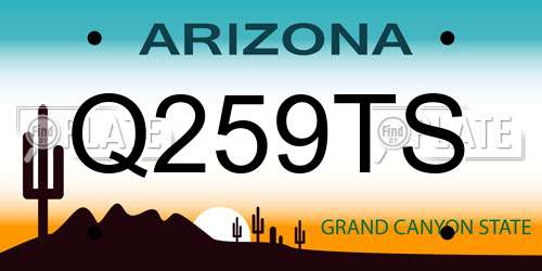 Q259TS Arizona License Plate