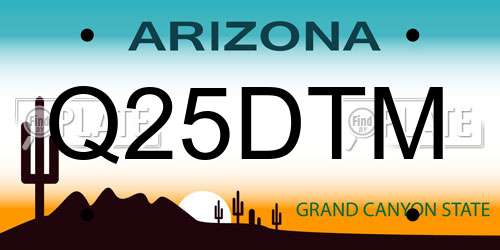 Q25DTM Arizona License Plate