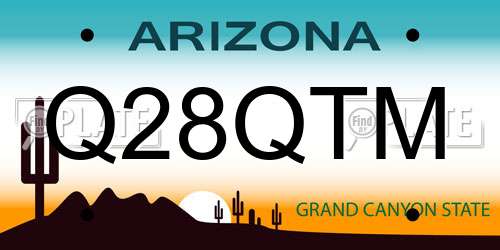 Q28QTM Arizona License Plate