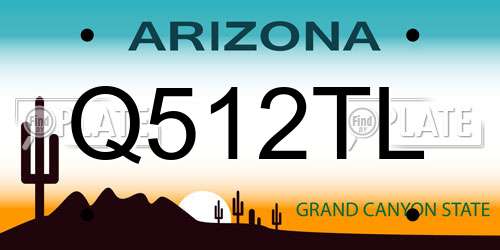 Q512TL Arizona License Plate