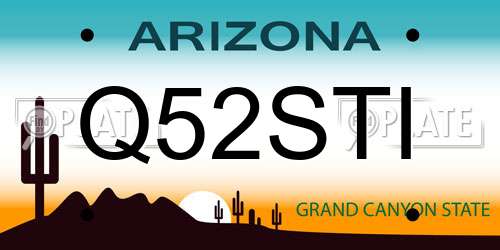 Q52STI Arizona License Plate