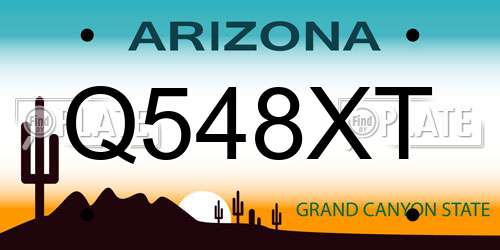 Q548XT Arizona License Plate