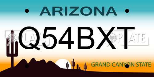 Q54BXT Arizona License Plate
