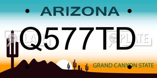 Q577TD Arizona License Plate