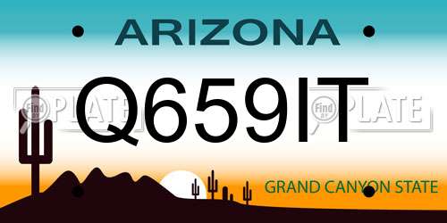 Q659IT Arizona License Plate