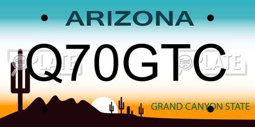 Q70GTC Arizona License Plate