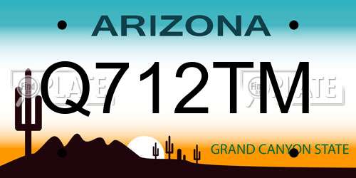 Q712TM Arizona License Plate