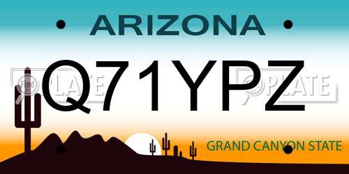 Q71YPZ Arizona License Plate