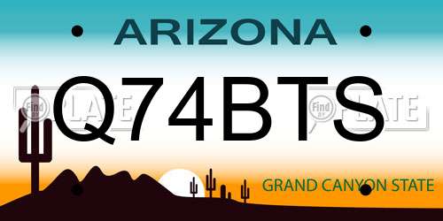 Q74BTS Arizona License Plate