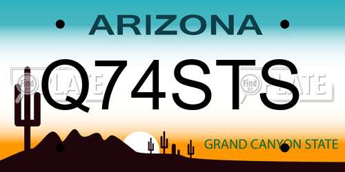 Q74STS Arizona License Plate