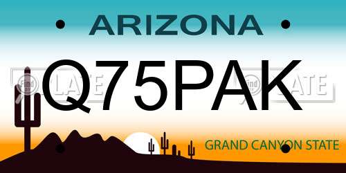 Q75PAK Arizona License Plate