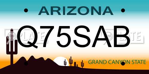 Q75SAB Arizona License Plate